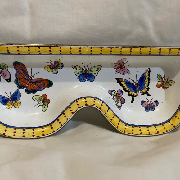 Vintage Designer Kelvin Chen Butterfly Eyeglass Holder enameled Copper - Picture 9 of 11